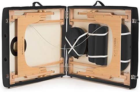 Saloniture Professional Portable Folding Massage Table with Carrying Case - Black