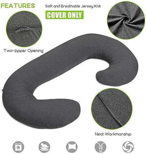COSMOPLUS 𝐏𝐫𝐞𝐠𝐧𝐚𝐧𝐜𝐲 𝐏𝐢𝐥𝐥𝐨𝐰 𝐂𝐨𝐯𝐞𝐫 U Shaped Full Body Pillow Case 𝐂𝐨𝐯𝐞𝐫 for