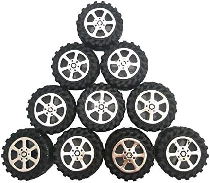 EUDAX 50pcs Plastic Roll 2mm Dia Shaft Toys Wheel and 25Pcs STEM Shaft Round Rod Axles for DIY Toy RC Car Truck Boat Helicopter Model Part