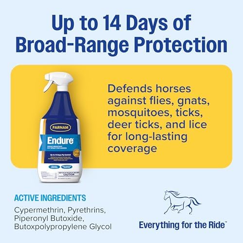 Farnam Endure Fly Spray for Horses, Sweat-Resistant, 128 oz, Gallon Refill