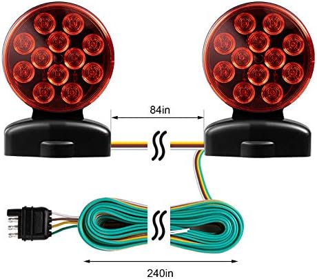 CZC AUTO 12V LED Magnetic Towing Light Kit for Boat Trailer RV Truck