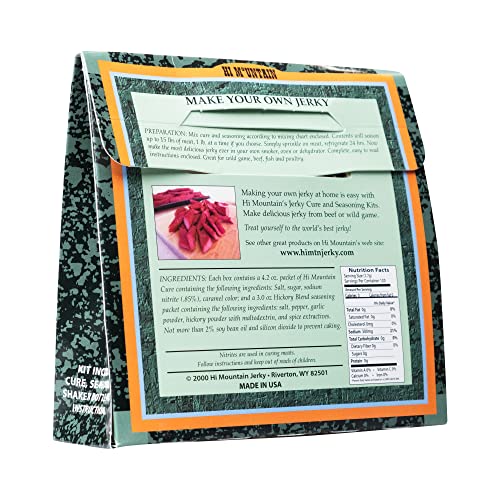 Hi Mountain HICKORY BLEND Jerky Seasoning and Cure Kit | Beef & Venison | Rich hickory smoke flavor, perfect jerky seasoning for deer, elk