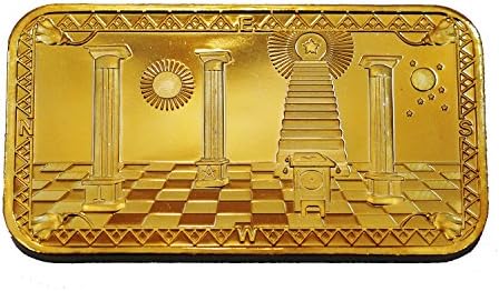 Commemorative Masonic Gold Bar Column Coin