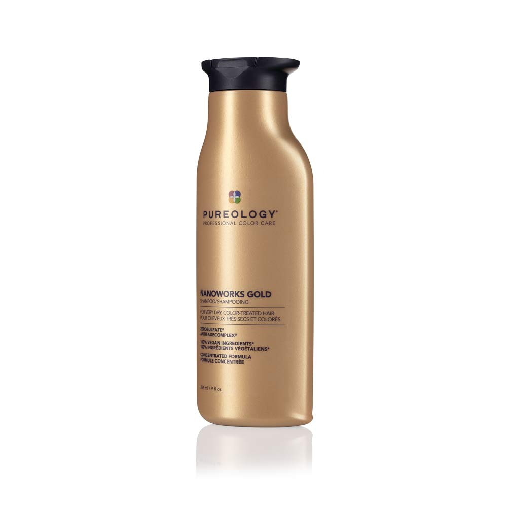 Pureology Nanoworks Gold Shampoo - For Very Dry and Color-Treated Hair, Renews Softness & Shine, Sulfate-Free & Vegan