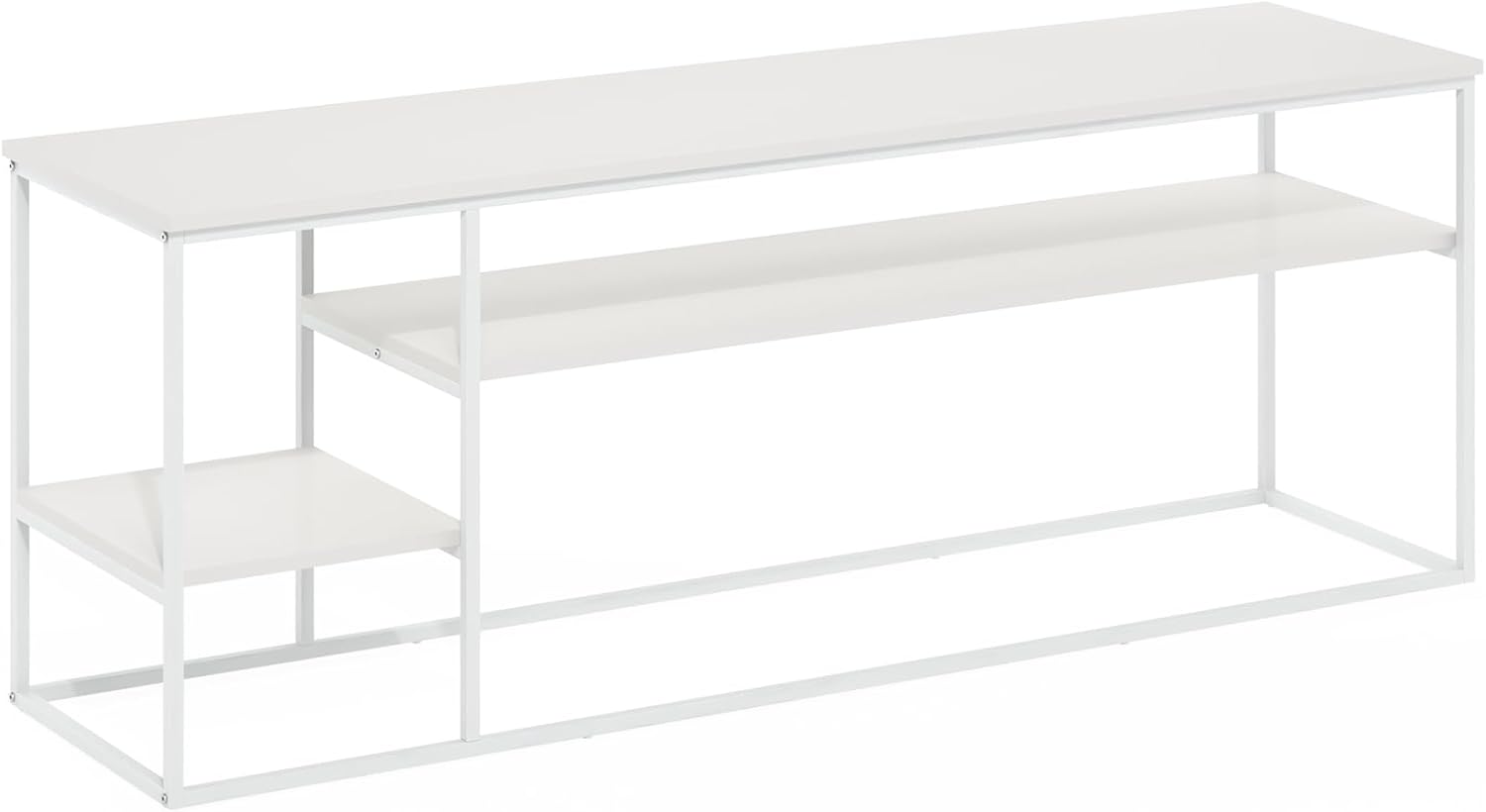 Furinno Moretti 3-Tier Metal Frame TV Stand, French Oak Grey