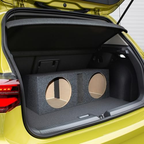 QPower QBASS 15 Inch Heavy Duty MDF Car Audio Stereo Speakers Subwoofer Sub Box Enclosure with Dual Vented Chamber and Charcoal Carpet