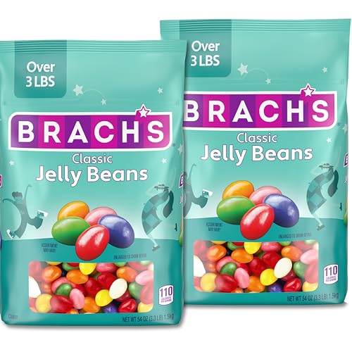Brach's Classic Jelly Beans, Assorted Fruit Flavors, Bulk Bag, 54 oz, 2 Ct | Pineapple, lemon, lime, orange, strawberry, cherry, grape jelly beans, bulk, Easter, candy bowl, sharing