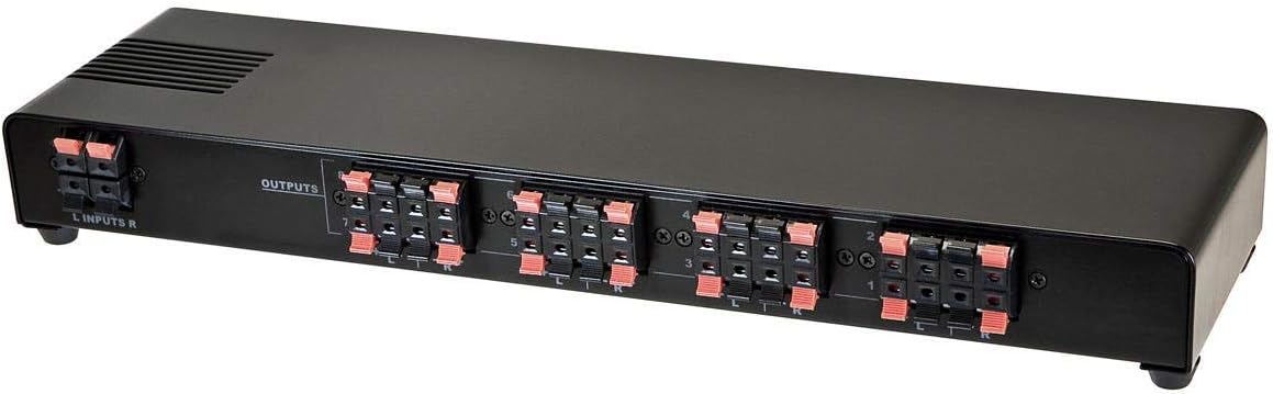 Monoprice 108230 8-Channel Speaker Selector - Black With Impedance Matching Protection, Up To 200 Watts Per Ch. Perfect for Home Theater Audio