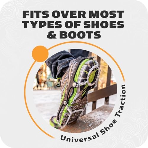 Yaktrax Diamond Grip - Full-Foot Traction on Ice, Snow, & Multi-Terrain Surfaces - Swiveling Diamond Bead Grip Points - Cold-Resistant Easy On/Off Elastic Upper Band