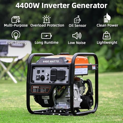 Oxseryn Power Equipment 4400 Watts Inverter Generator Gas Powered, Portable Open Frame Generator, Low Noise with ECO Mode, RV Ready