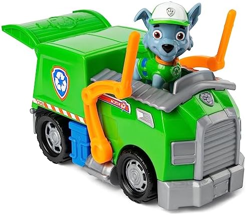 Paw Patrol, Rocky’s Recycle Truck Vehicle with Collectible Figure, Preschool Toys for Boys & Girls Ages 3 and Up
