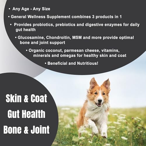 Dogzymes Complete - Probiotics, Prebiotics, Glucosamine, Chondroitin, MSM and Hyaluronic Acid, Complete Skin and Coat Care (2 Pound)