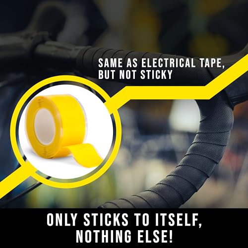 Domain Cycling - Bike Handlebar Tape - Self-Fusing Silicone Waterproofing Tape - 10 Ft Roll of Self-Bonding Handlebar Tape for Road Bike Repair