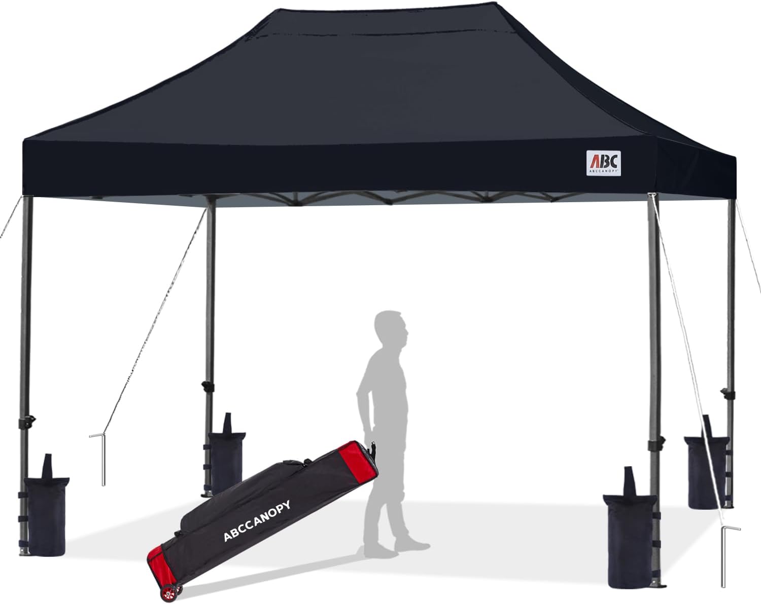 ABCCANOPY Patio Pop Up Canopy Tent 10x10 Commercial-Series (Black)
