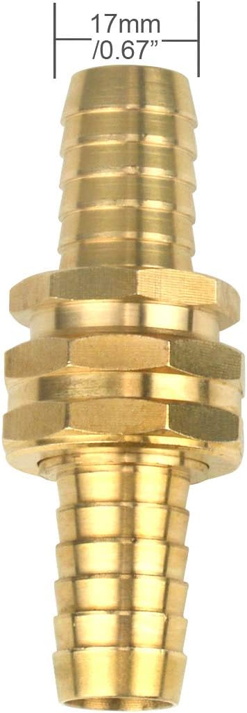 3Sets Solid Brass Thicken 5/8" Garden Heavy Duty Hose Mender Repair End Replacement Male Female Connector with Stainless Clamp