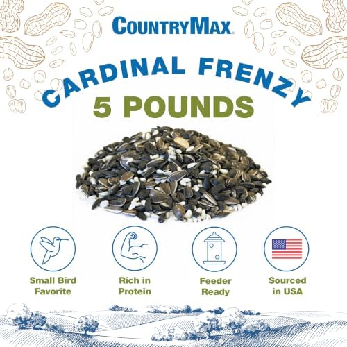 Backyard Seeds Cardinal Frenzy Bird Seed Mix - 5 lb - Premium Black Oil Sunflower & Safflower Blend - High-Energy Wild Bird Food for Cardinals, Finches, Grosbeaks - Resealable Bag (5 Pounds)