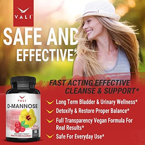 D-Mannose 1000mg Urinary Tract Health Formula. Organic Cranberry Fruit Powder & Hibiscus. Healthy Bladder, Natural Cleanse, Fast Detox Flush