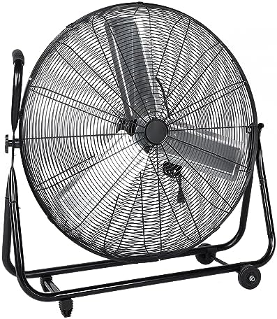 Simple Deluxe 20 Inch 3-Speed High Velocity Heavy Duty Metal Industrial Floor Fans Quiet for Home, Commercial, Residential, and Greenhouse Use