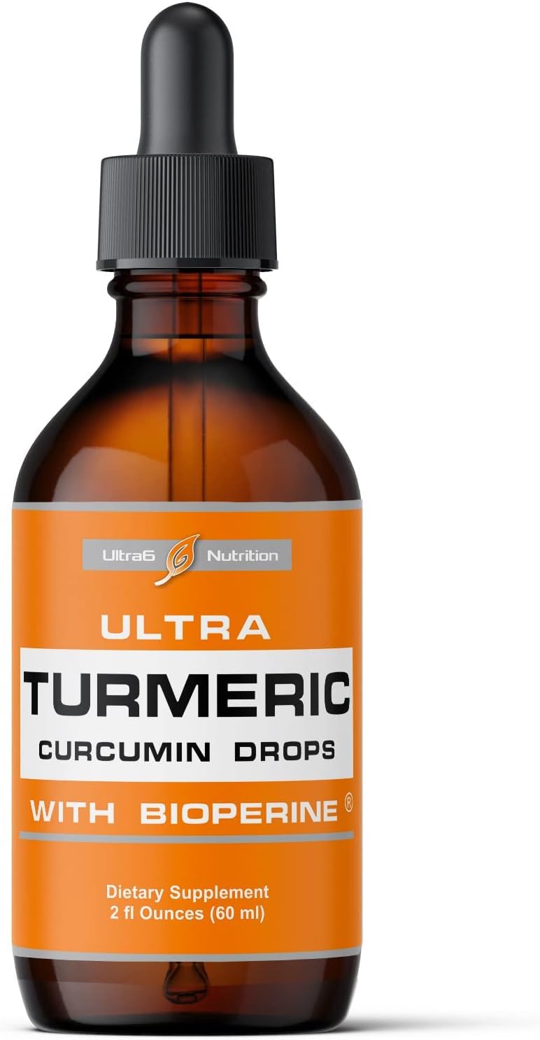 Liquid Turmeric Curcumin Extract with Black Pepper - Turmeric Drops with Bioperine