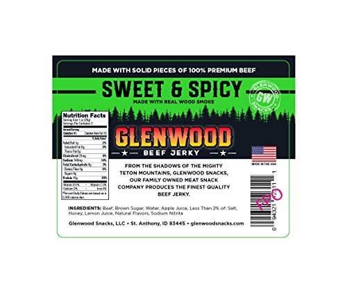 Glenwood Jerky 10oz Bag 100% Beef Jerky (SWEET & SPICY)