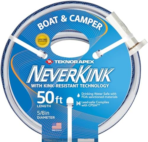 Teknor Apex NeverKink, 8612-50 Boat and Camper, Drinking Water Safe Hose, 5/8-Inch-by-50-Foot