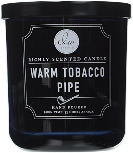 DW Home Medium Single Wick Candle, Warm Tobacco Pipe,Black,10.35 Oz.