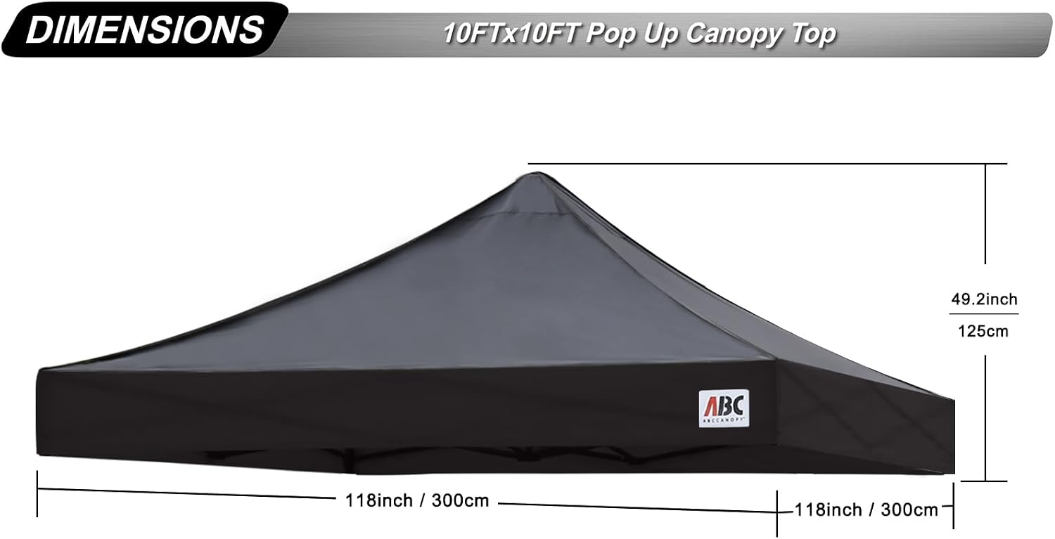 ABCCANOPY Replacement Canopy Top for Pop Up Canopy Tent 10x10 White