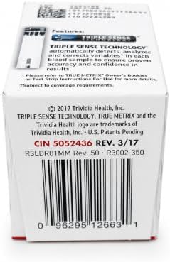 LEADER True Metrix Blood Glucose Test Strips for Diabetes, Tiny Blood Sample, Self-Monitoring, Triple Sense Technology, for Adults and Kids 12+