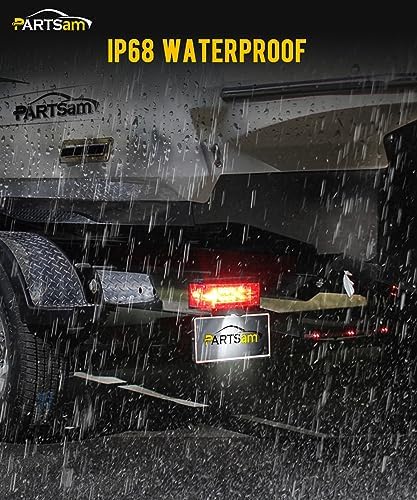 Partsam 12V LED Submersible Low Profile Rectangular Trailer Lights
