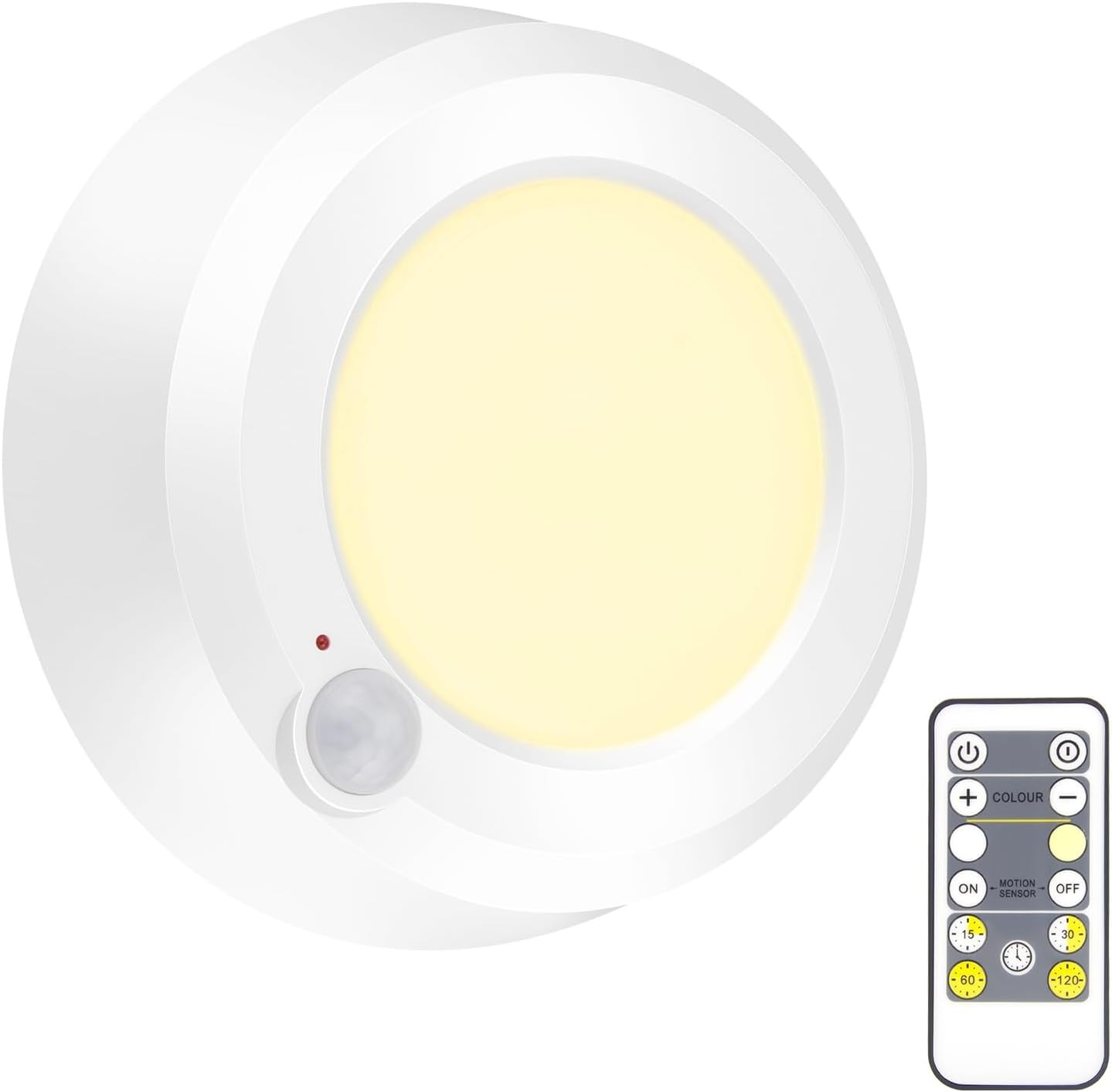 BIGMONAT Wireless Ceiling Light with Remote and Timer, Dimmable Motion Sensor Shower Light