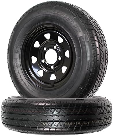 eCustomrim 2-Pack Trailer Tire Rim Radial ST175/80R13 13 Inch 5 Lug Black