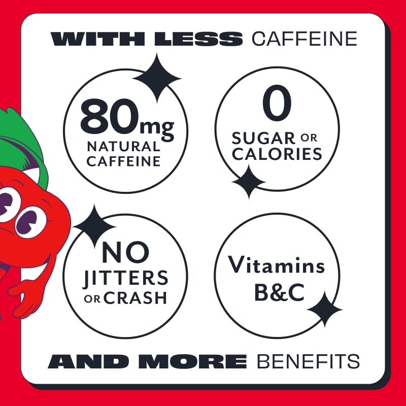 ASPIRE® Raspberry Acai, Healthy Energy Drink 80mg Natural Caffeine, Zero Sugar No Carbs Keto Friendly, 12 Pack Green Tea Sugar Free Drink Low Caffeine Zero Calorie