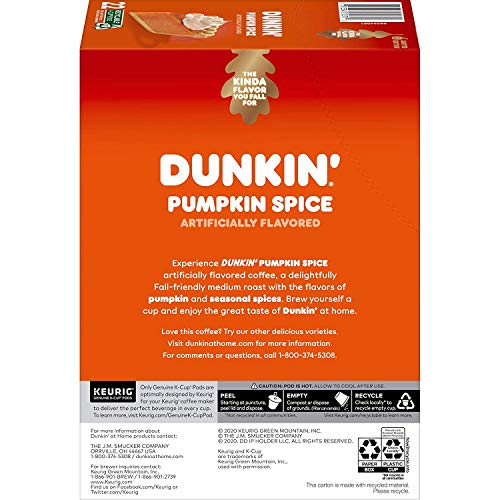 Dunkin' Pumpkin Spice Coffee, 22-Count Pods (2020) Limited Edition