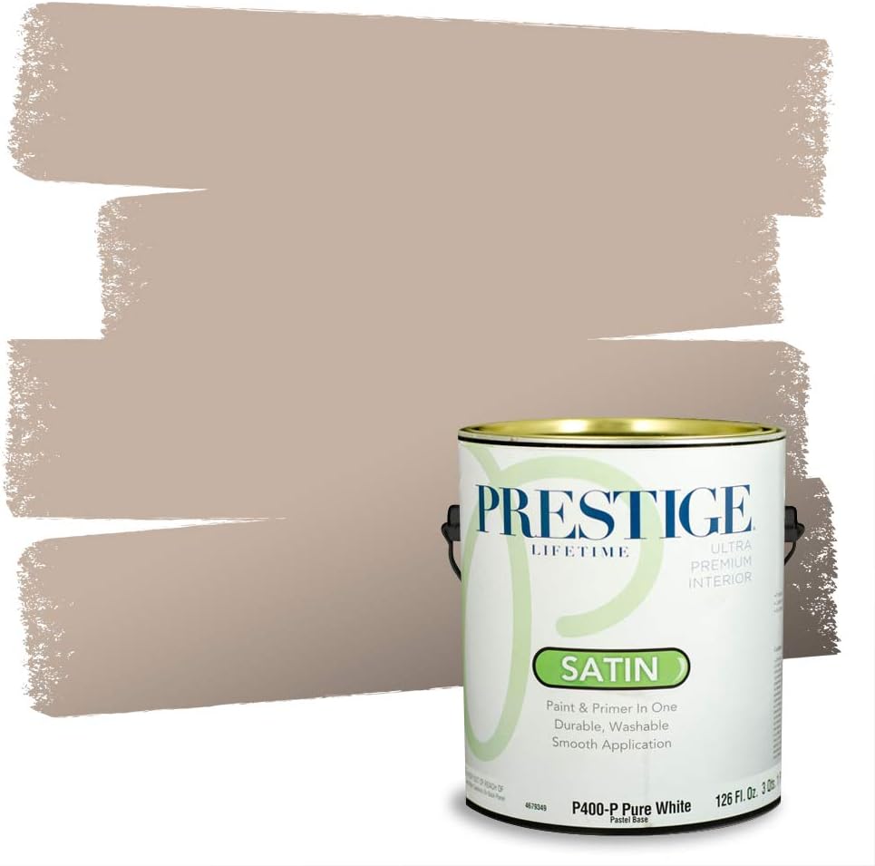 PRESTIGE Paints Exterior Paint and Primer In One, 1-Gallon, Flat, Comparable Match of Sherwin Williams* Sable*
