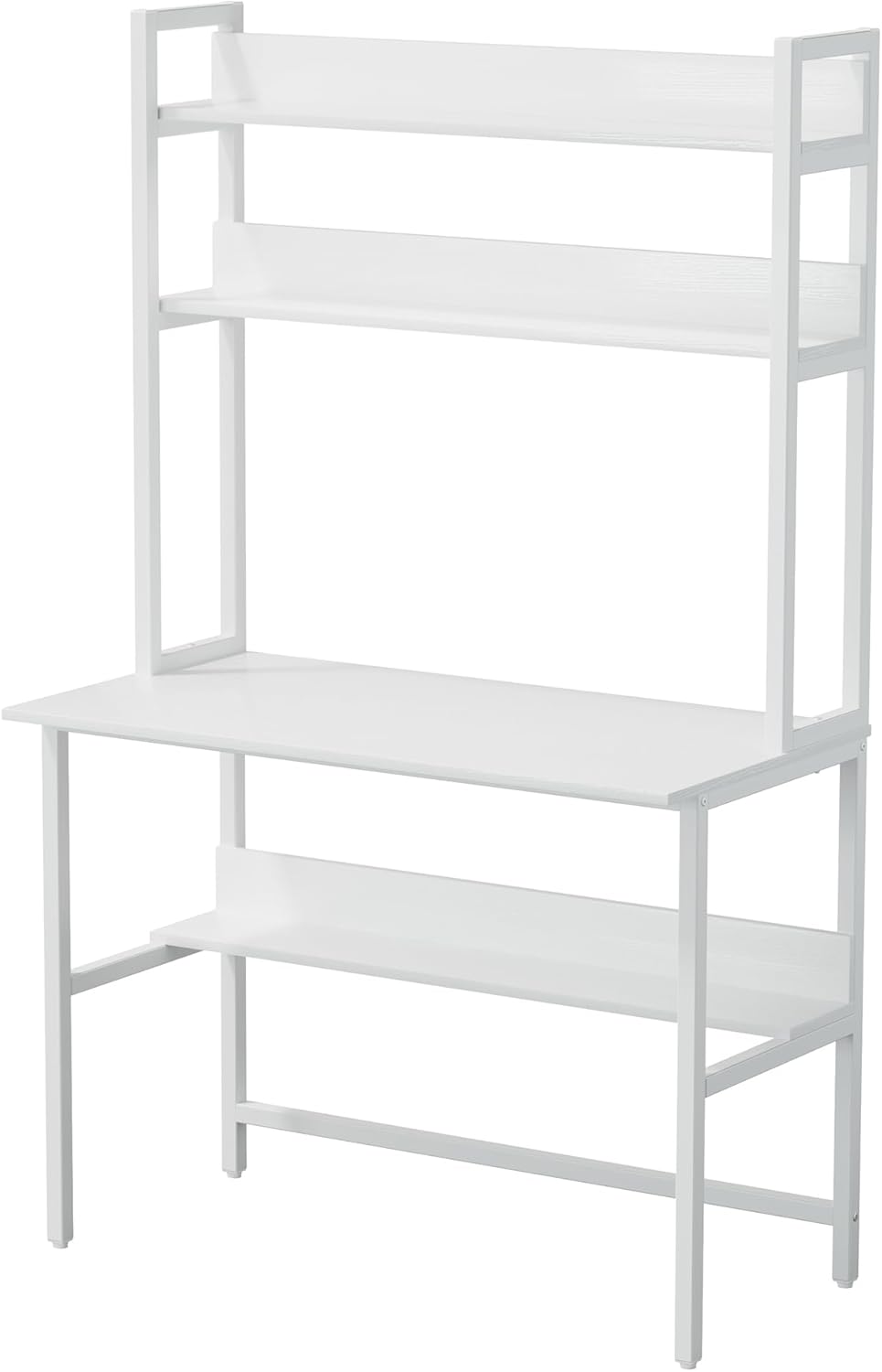 Aquzee Computer Desk with Shelves, 47" W x 23.6" D Gaming Desk with Hutch and Bookshelf