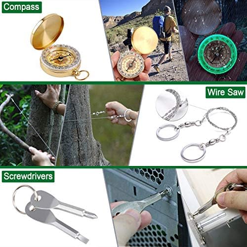 Angieast Survival Kit 35 in 1, First Aid Kit, Survival Gear, Survival Tool Gifts for Men Boyfriend Him Husband Fathers Day Camping, Hiking, Hunting