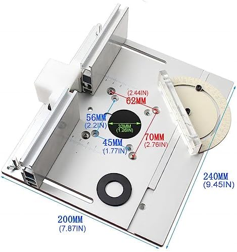 KETIPED Aluminium Router Table Insert Plate,Woodworking Benches Router Flip Plate W/Miter Gauge Guide Fence Sliding Brackets
