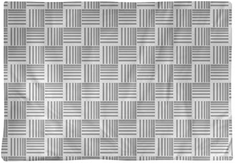 Dana Strider Classic Basketweave Stripes Table Placemat, 18 x 14, Gray