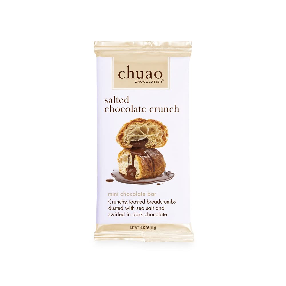 Chuao Chocolatier Salted Chocolate Crunch Dark Chocolate Mini Gourmet Chocolate Bar, 24-Ct. (0.39 oz. each)