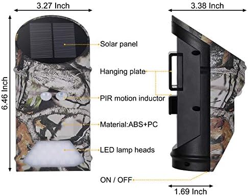 Outdoor Solar Feeder Light for Hunting with Motion Sensor and Green Light for Game Animal Hunting
