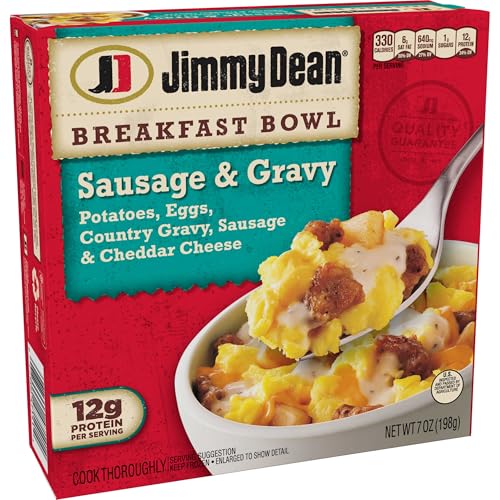 Jimmy Dean Country Gravy Sausage and Cheddar Potatoes and Egg Breakfast Bowl, 7 Ounce -- 8 per case.