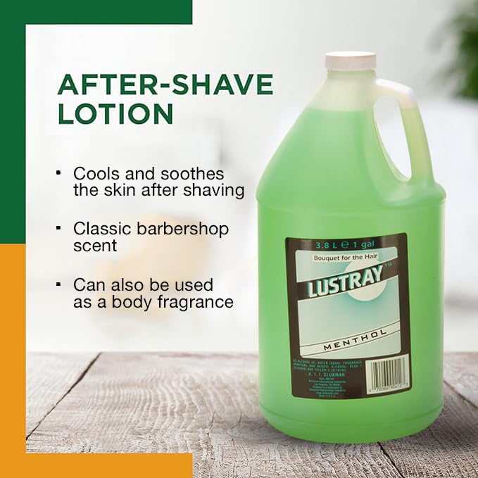 Clubman Lustray Blue Spice After Shave Lotion – Refreshing & Cooling Aftershave for Men, Soothing Barber Formula, 1 Gallon, 3.8L