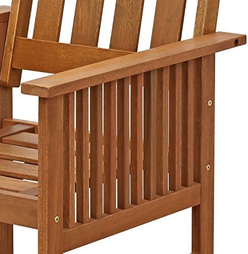 Furinno TIOMAN Patio Chair, Mediterranean Outdoor Lawn Chair, Armchair with Cushion, for Patio, Garden, Porch, Natural