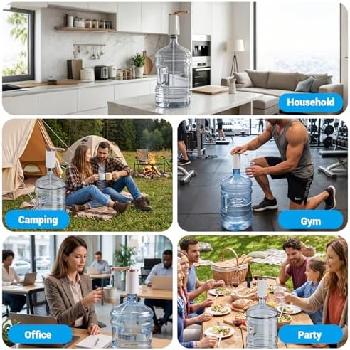 Myvision 5 Gallon Water Dispenser,Portable USB Charging Water Bottle Pump