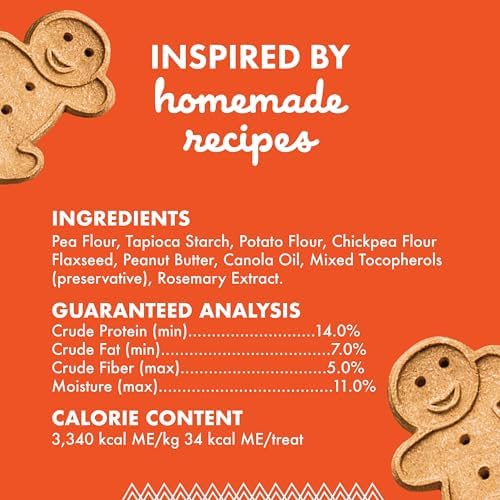 Buddy Biscuits Grain Free Dog Treats, Baked in USA, Large Size Treat with Natural Peanut Butter 14 oz.