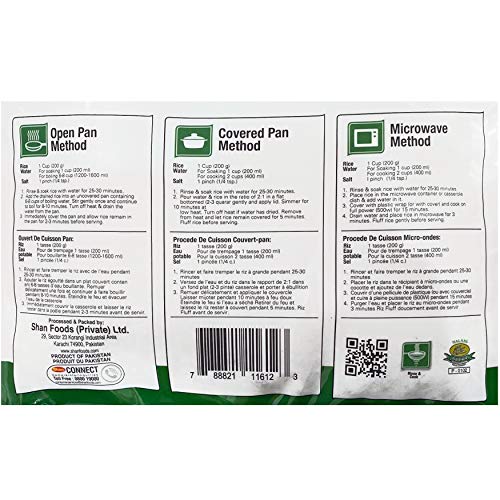 Shan Premium Quality Kernel Basmati Rice 10 Lbs Bag - Extra Long Aged Aromatic - NET WT 10 lbs (Packaging may Vary)