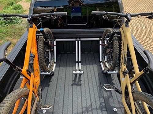 3 Bike Rack for Truck Bed - 3 Standard All-Aluminum Tire Bike Rack for Full Size Trucks - Effortless Wheel Mount, Skip Front Tire Removal, Drill-Free Installation - Gift Set for Men