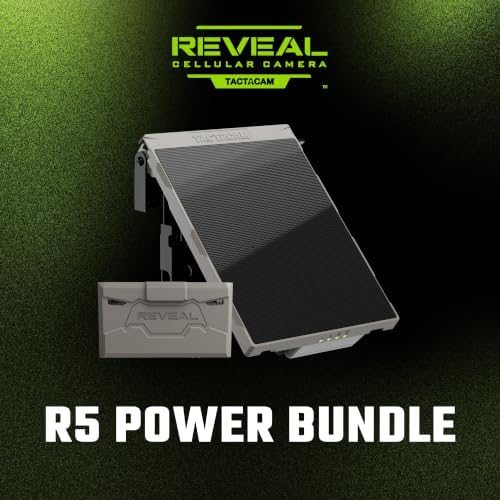 Tactacam Reveal R5 Power Bundle, FlexPack R5 + Solar Panel R5 | Self-sustaining charging system, Advanced Insights, 30% fast charge, built-in 5