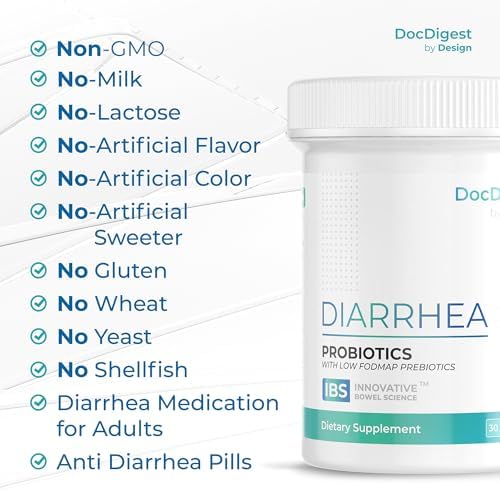 IBS Anti Diarrhea Probiotic for Diarrhea Relief and IBS-D - Clinically Studied Antidiarrheal Pills for Long-Term Comfort - Diarrhea Medication for