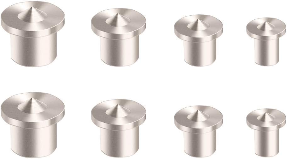 Dowel Center Set 8PC Woodworking Tenon Transfer Plugs 1/4-1/2" | Metal Dowel Centering Pins for Accurate Hole Alignment and Joinery Marker Dowel